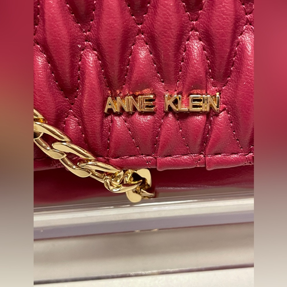 Anne Klein Fuchsia Wallet with Gold Accents